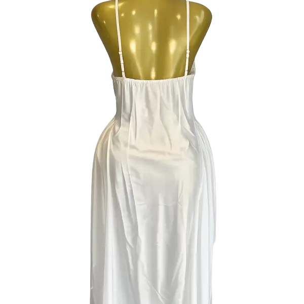 Ehi_Luxe Satin Lace Slip Dress – White