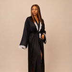 Curvy Queen Plus Size Satin Lace Robe