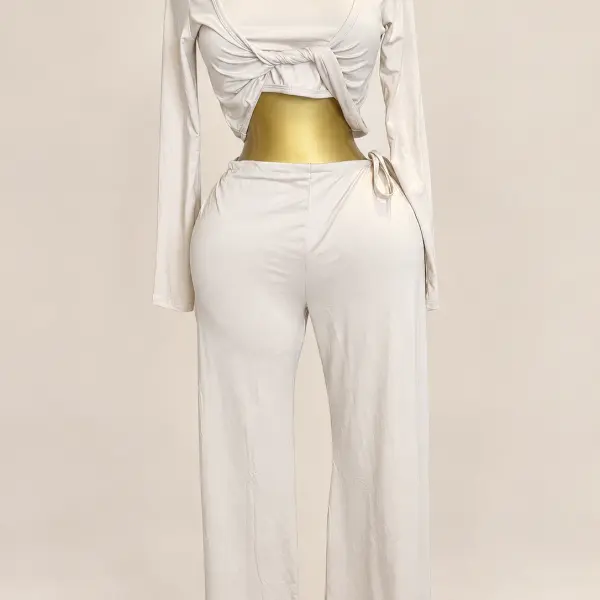 Ivory Tie-Front 3-Piece Set