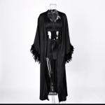 3-Piece Silk Feather Robe Set
