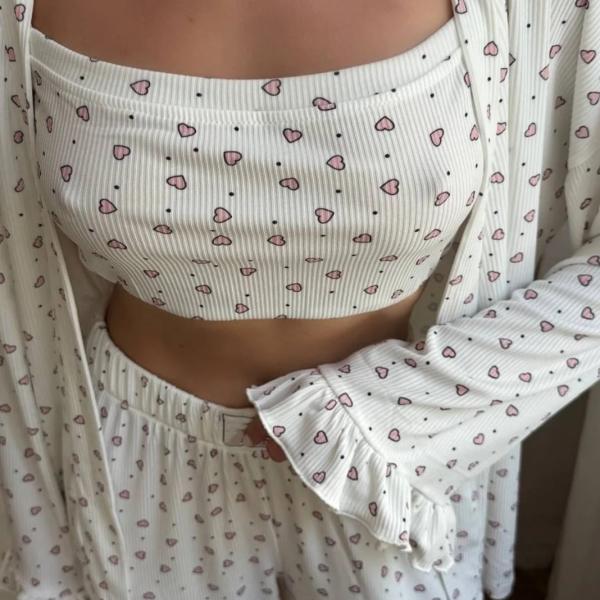 Cozy love Print 3 piece Lounge set