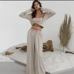 Ivory Tie-Front 3-Piece Set