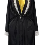 Curvy Queen Plus Size Satin Lace Robe
